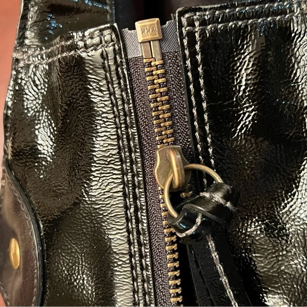 Coach Black Patent Leather Tote Bag-Bleeker 12362